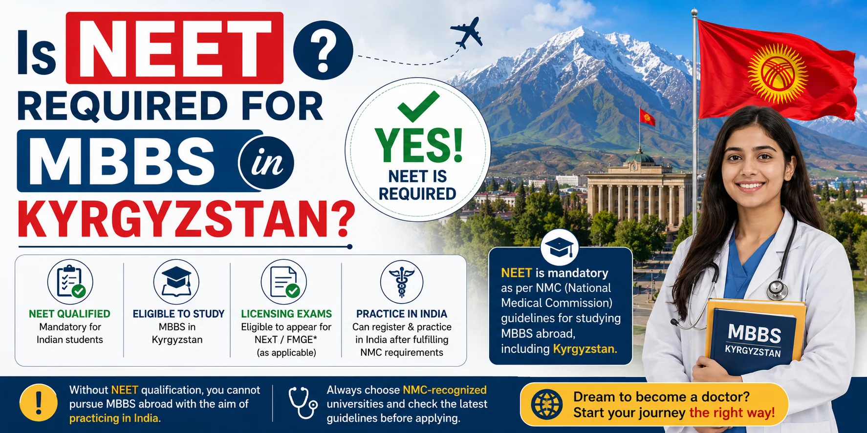 Is NEET required for MBBS in Kyrgyzstan?